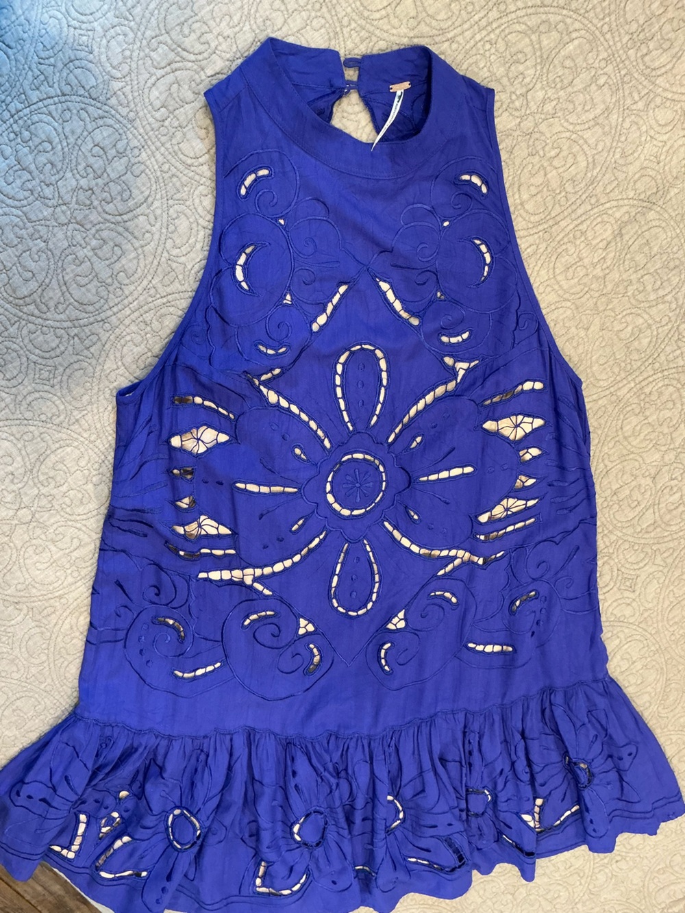 Free People Electric Blue Cutout Mini Dress